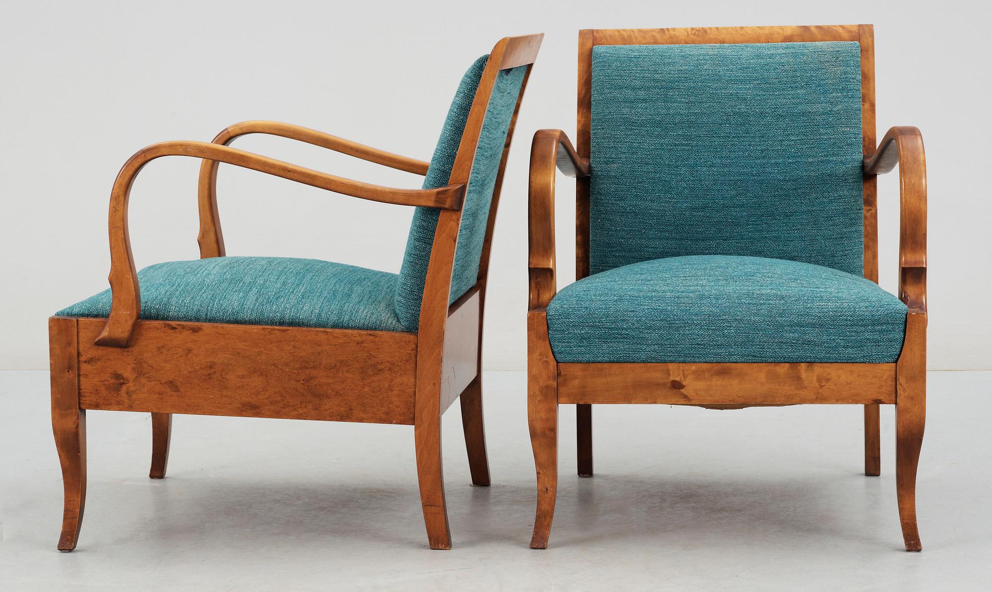 FÅTÖLJER, ett par, 1930/40-tal.