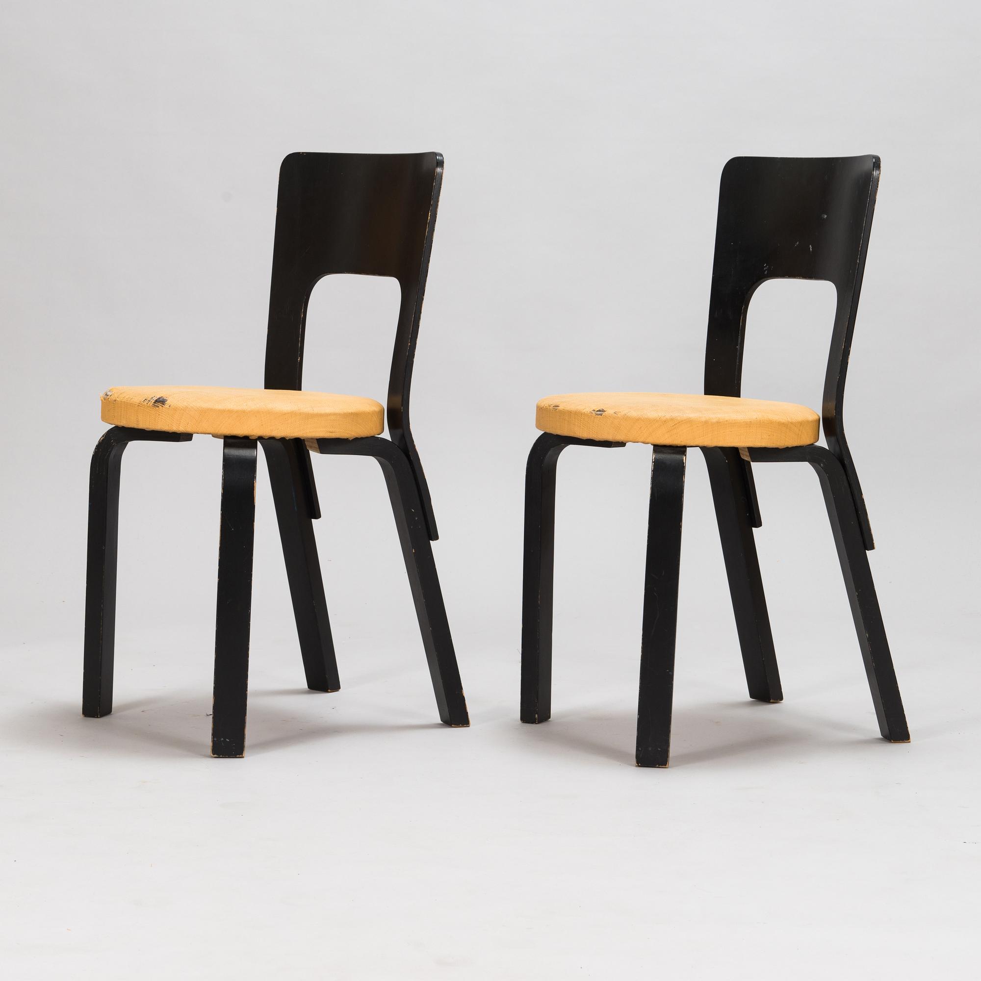 Alvar Aalto, mid-20th-century '66' chairs for Artek, Finland.