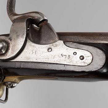 Percussion rifle, Swedish, 19th century.