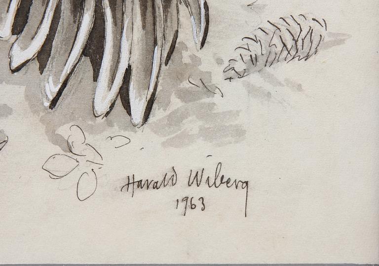 WIBERG, HARALD, 2 st, tuschteckningar.