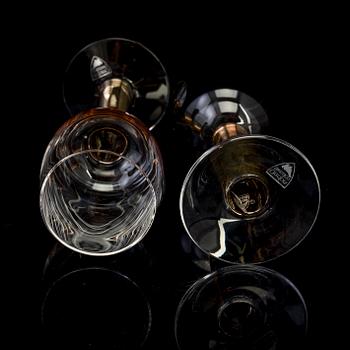 Six Gunnar Cyrén 'Nobel' wine glasses, for Orrefors.