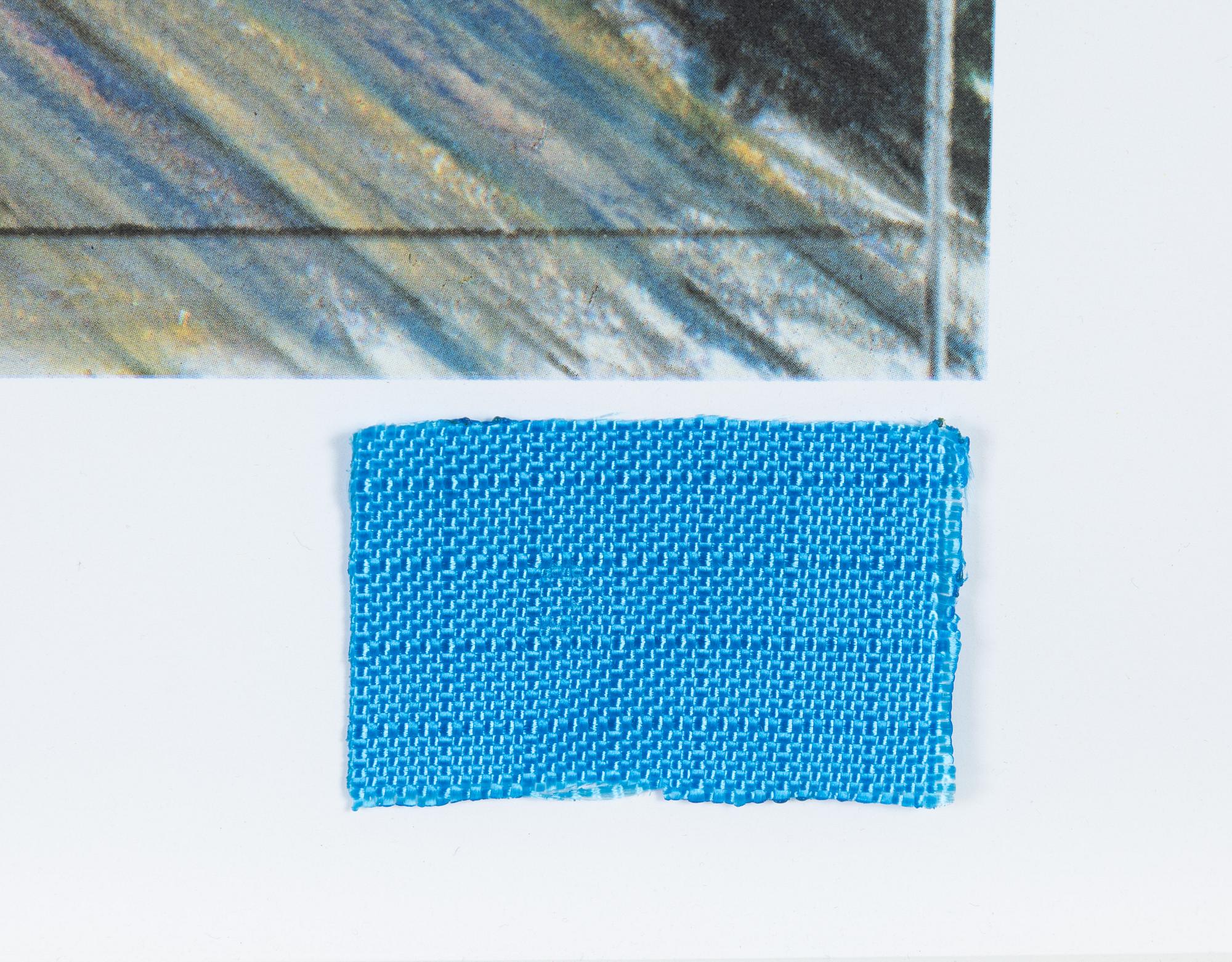 Christo & Jeanne-Claude, Offset in colours, with a collage of fabric, signed in pencil.