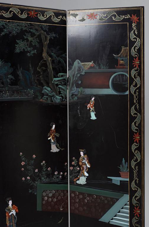 VIKSKÄRM sex delar. Kina, sen Qingdynastin (1644-1912).