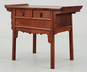 A hardwood two drawer coffer, Qing dynasty.