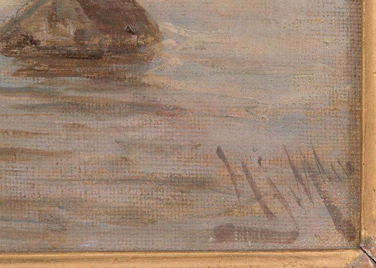 Hjalmar Munsterhjelm, A GIRL ON A PATH BY THE COAST.