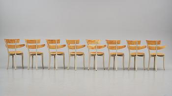 Åke Axelsson, a set of eight chairs, model "Gustav 5", Galleri Stolen, Sweden, post 1994.