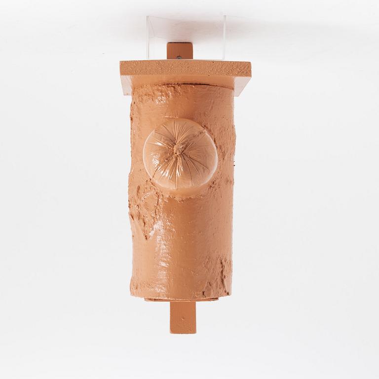 Peter Johansson, multiple/relief, 1996, painted wood/mixed media, signed 10/11.