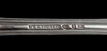 BESTICK, 12 st, bla Carl Ohlsson, Karlskrona 1700/1800. Totalvikt 901 g.