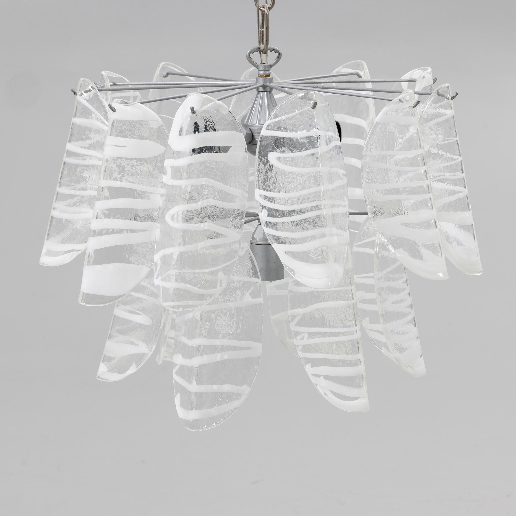 Ceiling lamp, Probably Mazzega, Murano, Italy, second half of the 20th century.