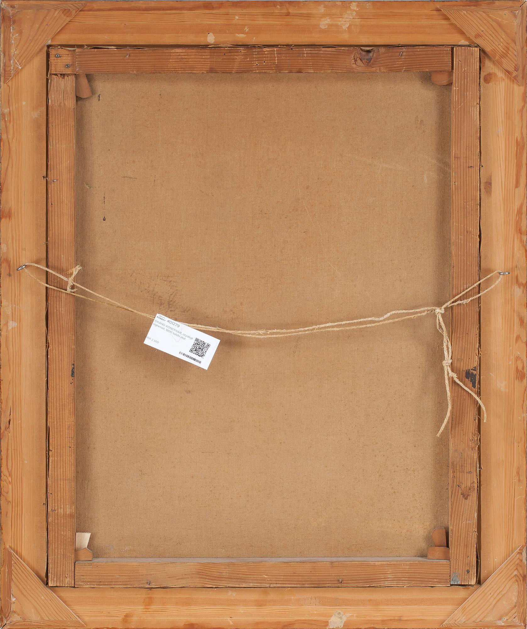 OKÄND KONSTNÄR, otydligt signerad, 1800 talets slut.