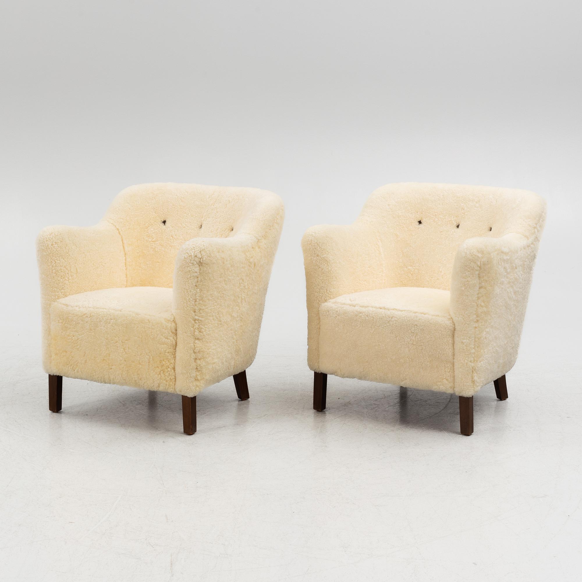 Danish Modern, fåtöljer, ett par, 1900-talets mitt.