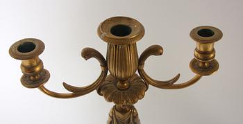 KANDELABER, ett par, mässing, empirestil.