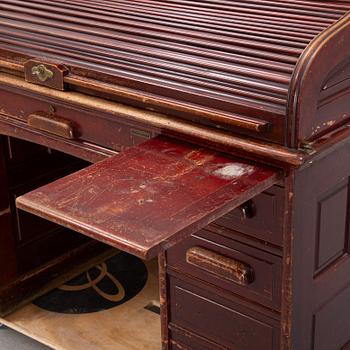 Skrivbord med rullklaff, Åtvidabergs Snickerifabrik, 1900-talets första hälft.
