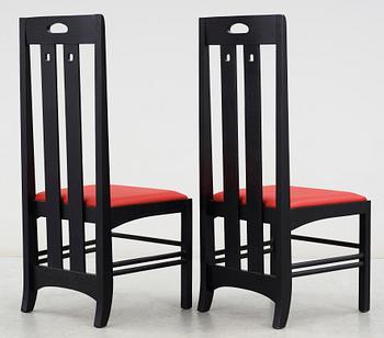 STOLAR, ett par, efter Charles Rennie Mackintosh, modell "ingram low"  1900/2000-tal.