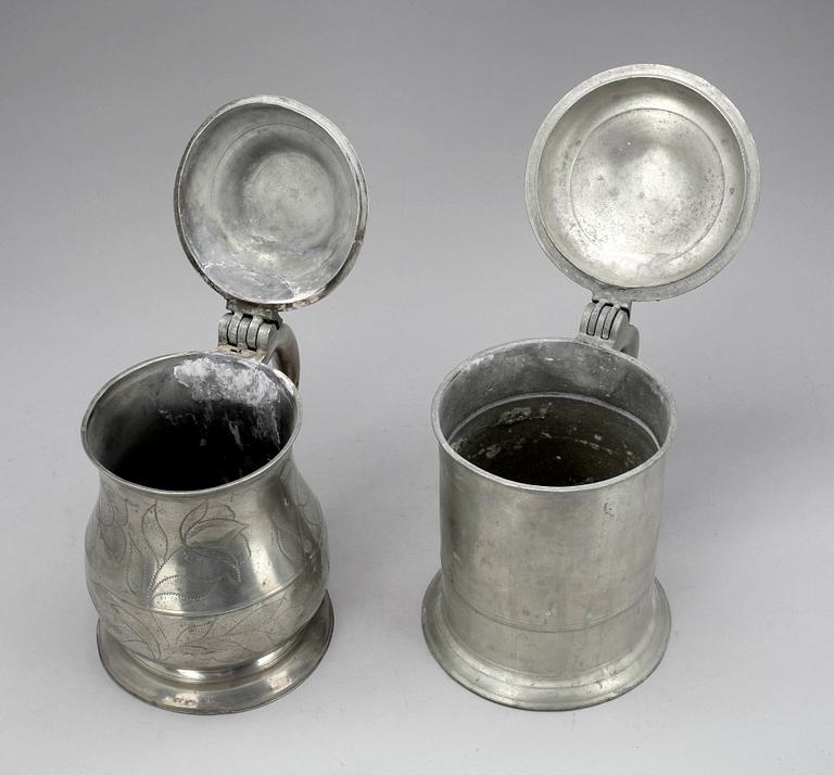 STOP, 2 st, Adolf Helledaij, Jönköping, verksam 1782-1801 samt Nils Abraham Santesson, Stockholm, 1856.