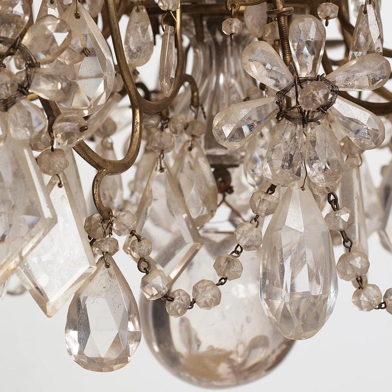 A Baroque-style late 19th century six-light chandelier.