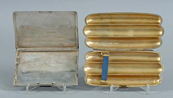 CIGARETTETUI och CIGARRETUI, silver, bl a England 1900-tal.