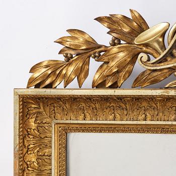 A two-branch Empire giltwood girandole mirror by P. G. Bylander (master in Gothenburg 1811-58).