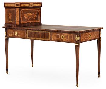 A Gustavian late 18th century writing table, by F Iwersson.