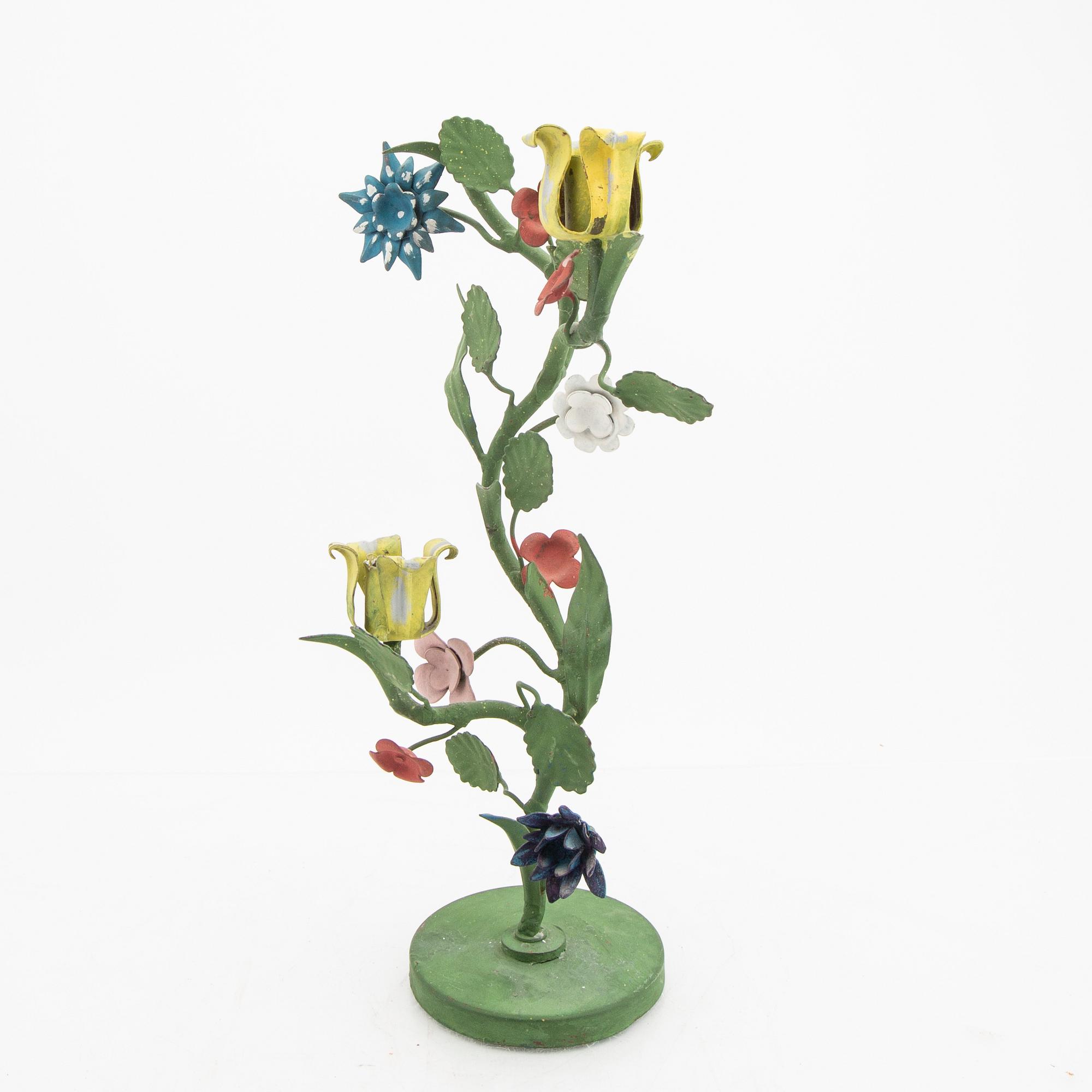 Firma Svenskt Tenn, a painted metal candlestick.