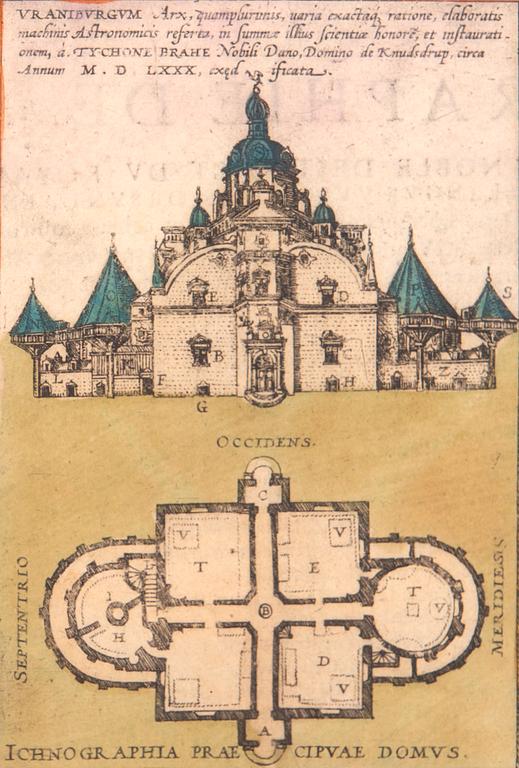 Georg Braun & Frans Hogenberg, karta över Ven / Hven, handkolorerat kopparstick, Köln ca 1586.