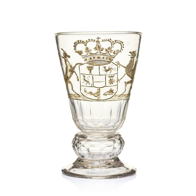 Bägarglas på fot, 1700-tal.
