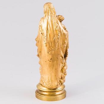 A late 19th Century gilt bronze sculpture depicting The Virgin and the Child.