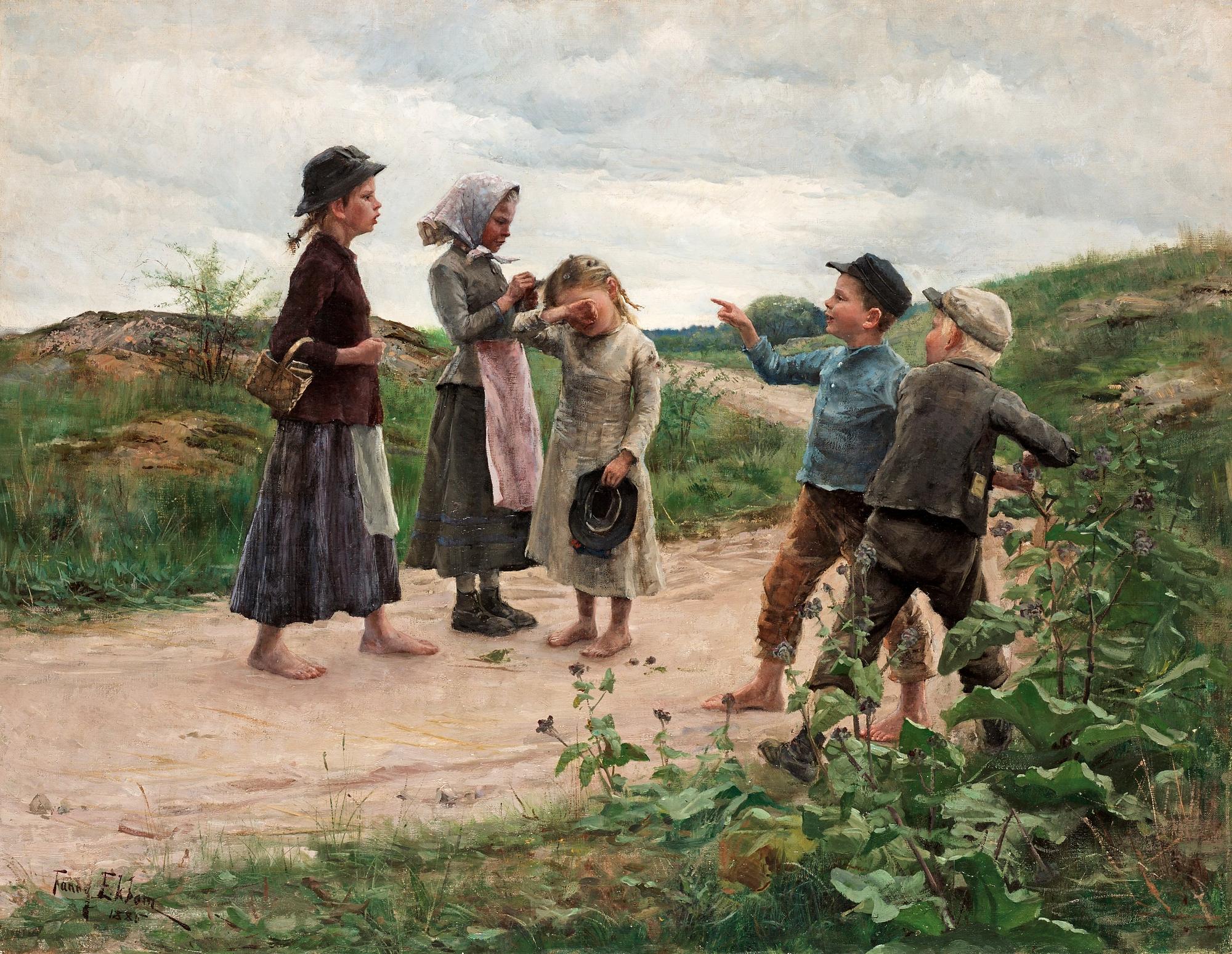 Fanny Brate, Teasing children.