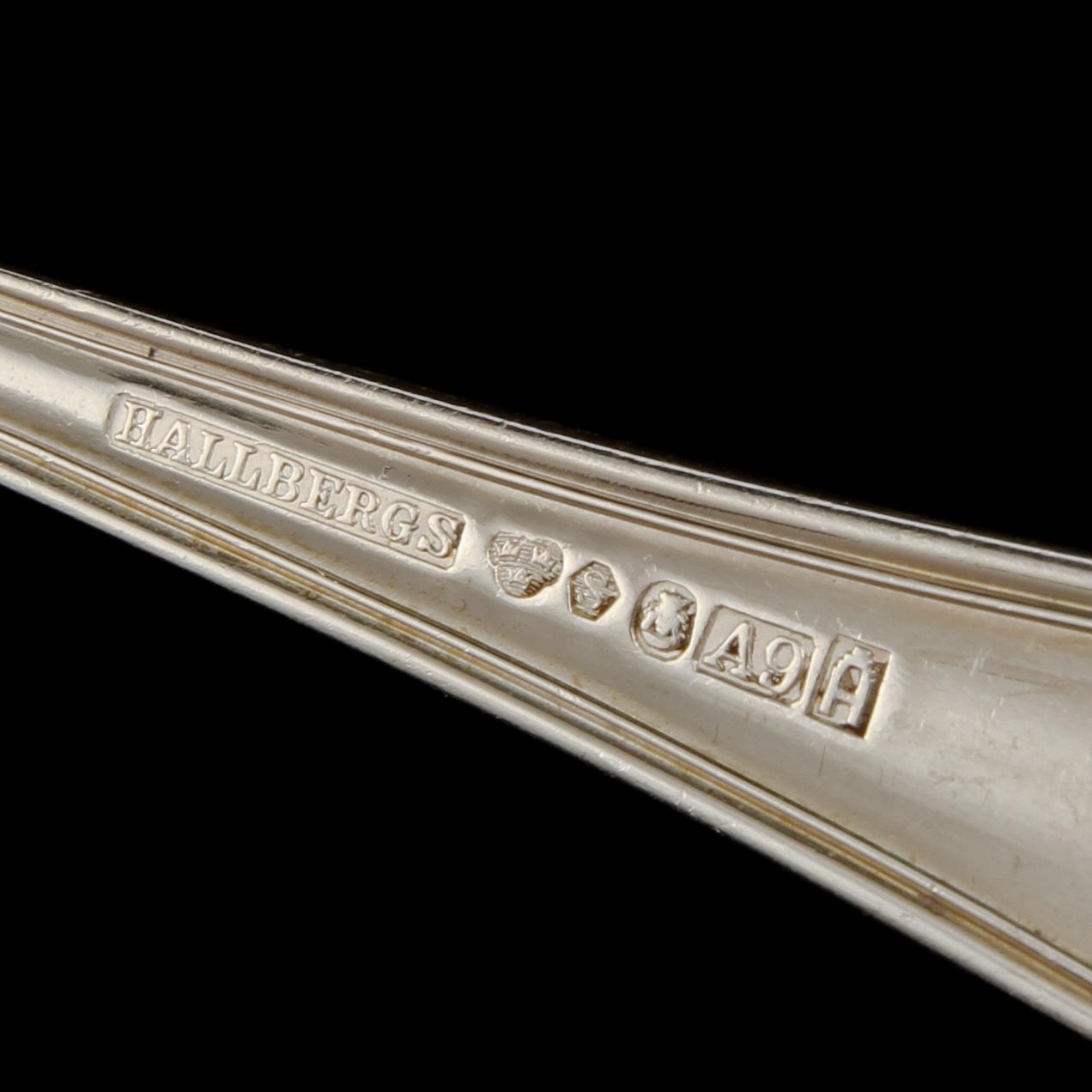 BESTICKSERVIS, 80 delar, silver, Hallbergs, Stockholm, 1900-talets andra hälft, vikt 3600 g.