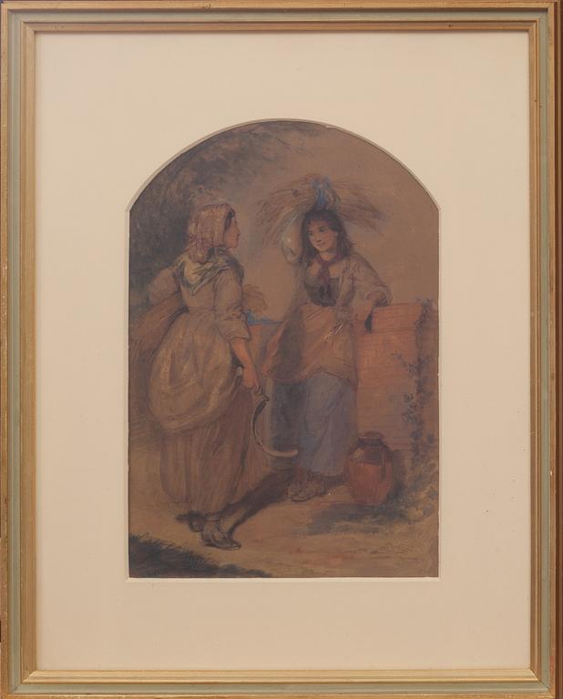 OKÄND KONSTNÄR, akvarell. Monogramsignatur. Daterad 1896.