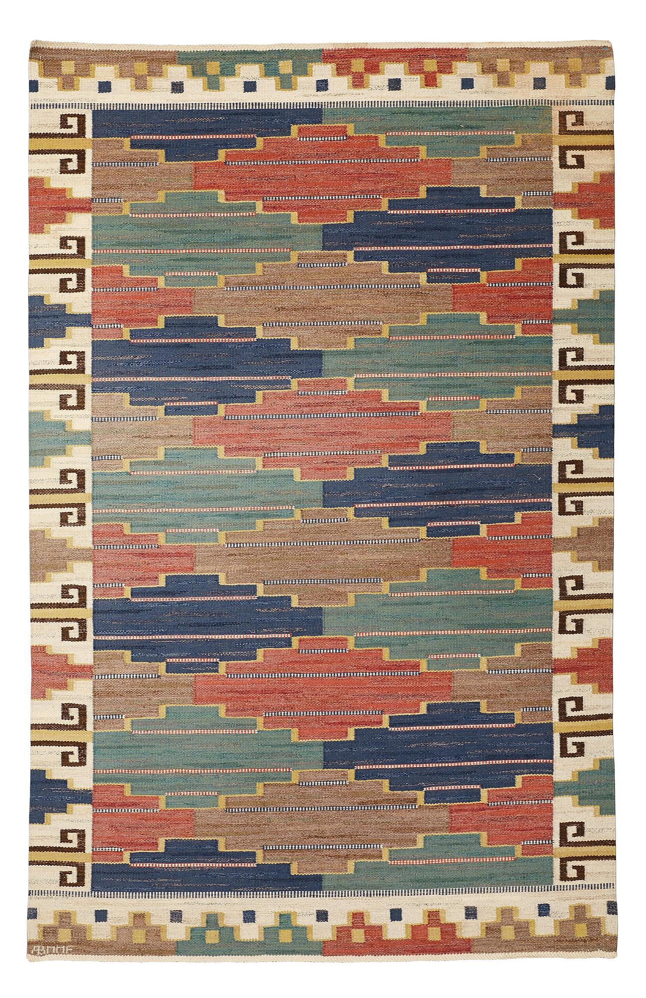 Märta Måås-Fjetterström, A CARPET, "Blå heden", flat weave, ca 273,5 x 181,5 cm, signed AB MMF.