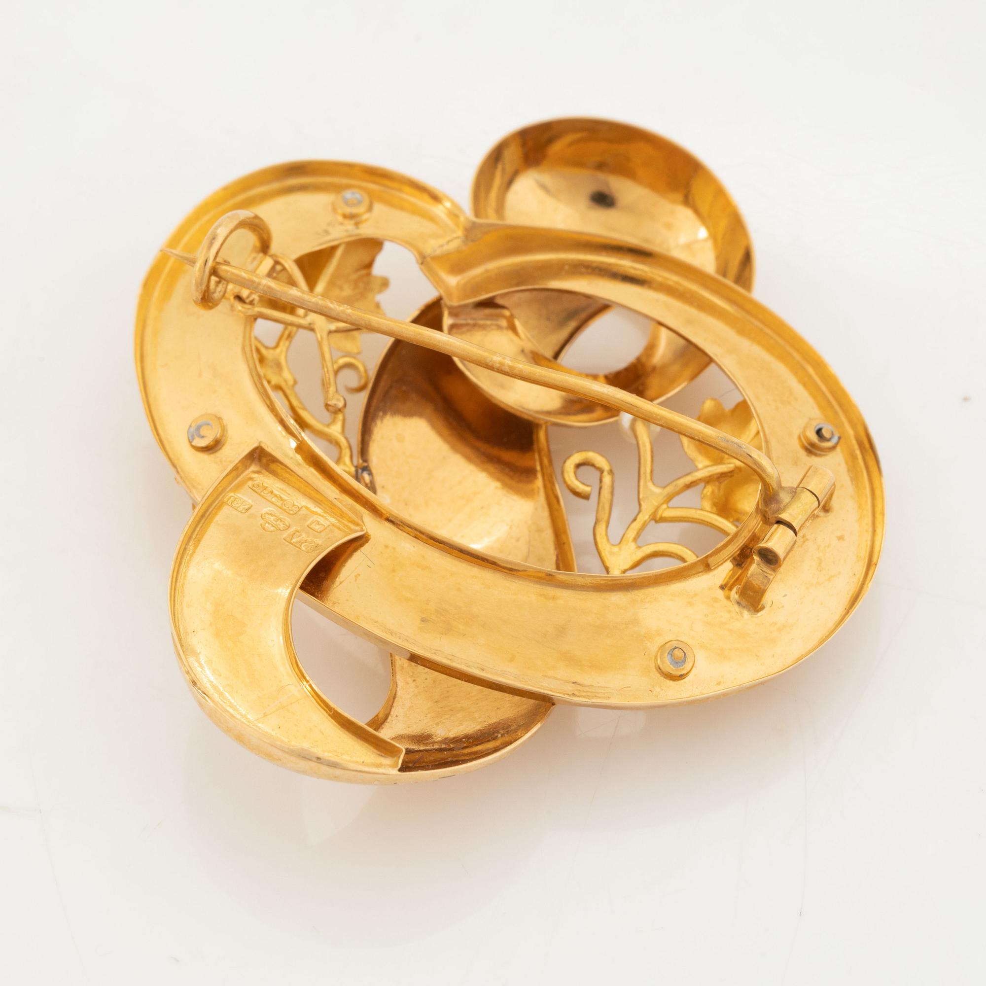 18K gold brooch, Gustaf Dahlgren & Co.