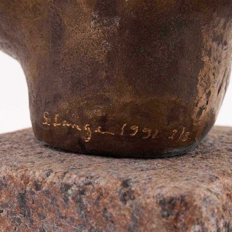 Göran Lange, sculpture, bronze, 1991, signed 2/3.