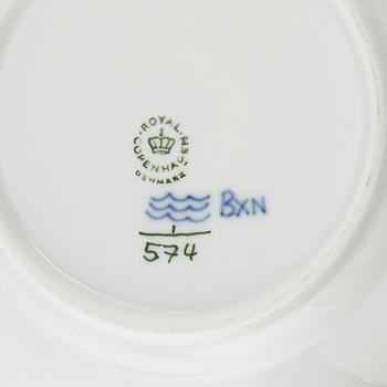 A 26-piece porcelain coffee sevice, half lace 'Musselmalet', Royal Copenhagen, Denmark.