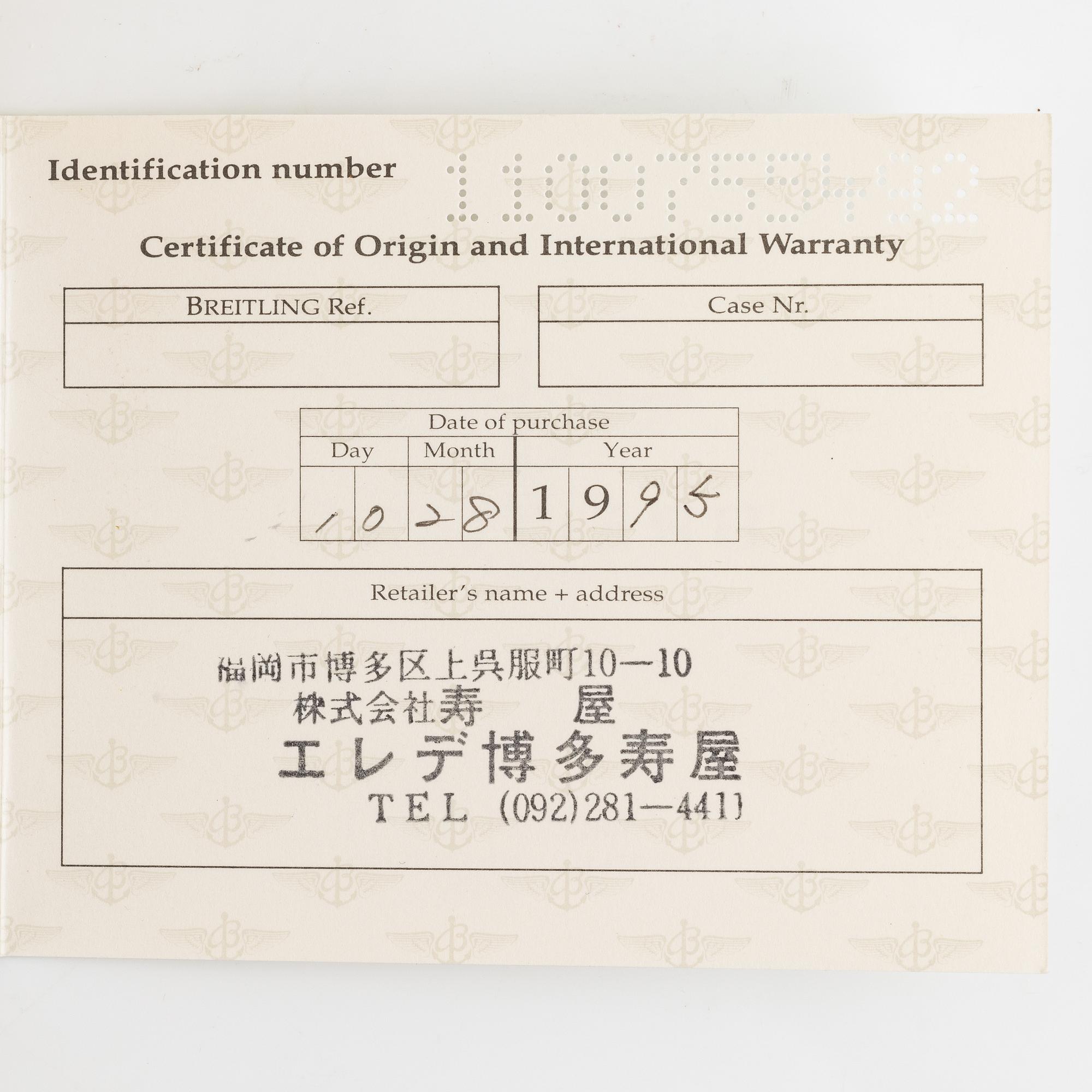 Breitling, Navitimer, 92, chronograph, wristwatch, 38 mm.