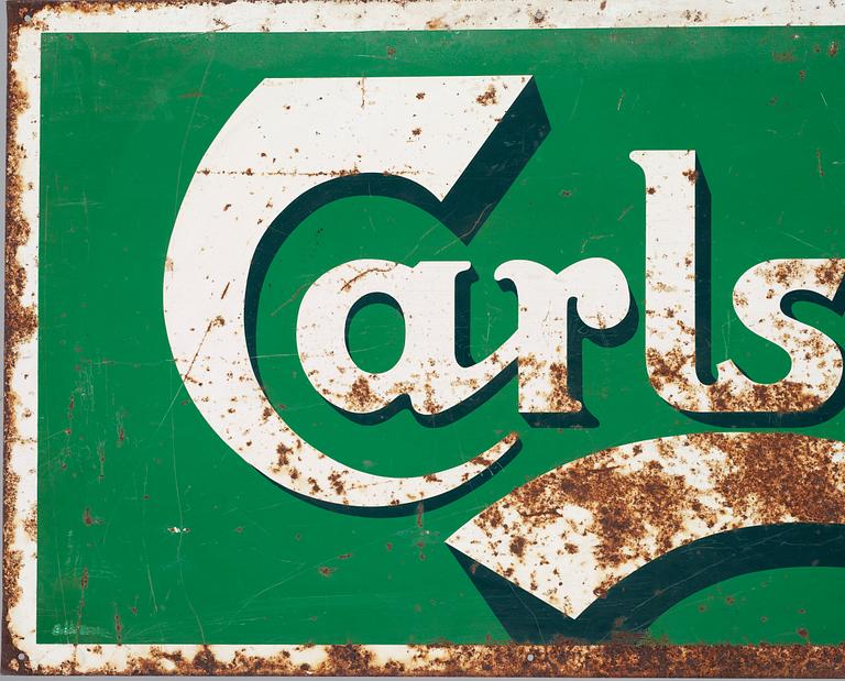 REKLAMSKYLT, plåt, Carlsberg, 1940/50-tal.