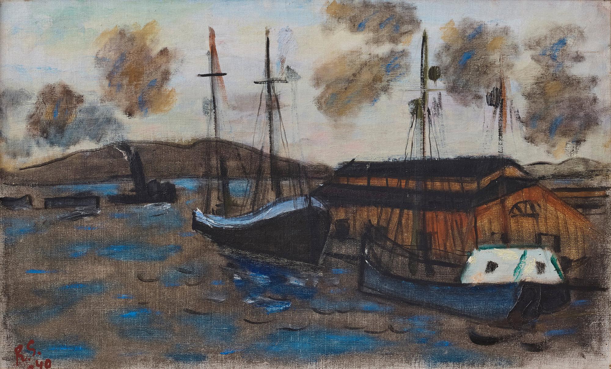 Ragnar Sandberg, Fishing boats in the harbour.