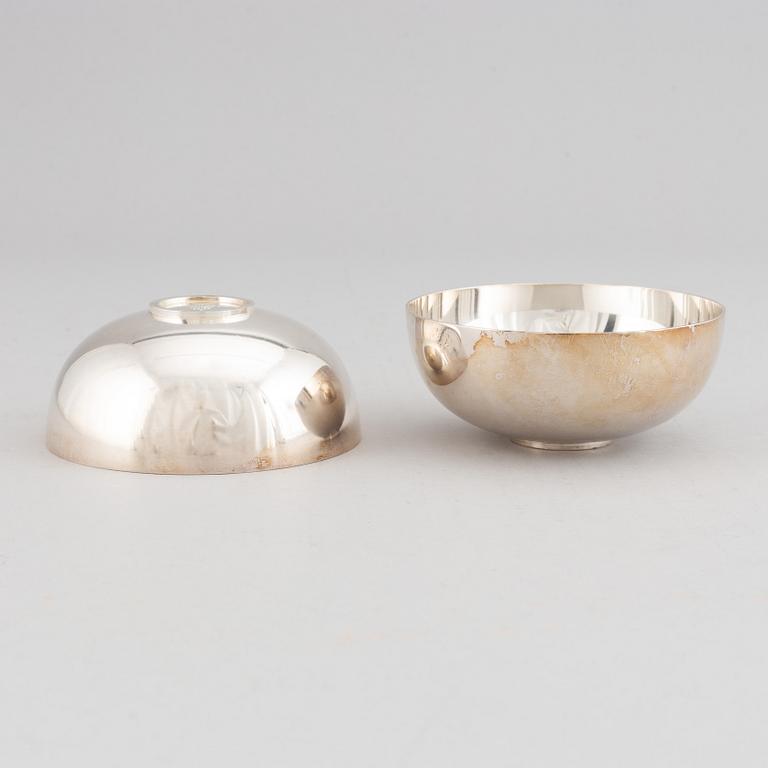 Piet Hein, a pair of sterling silver bowls, Georg Jensen, Denmark.