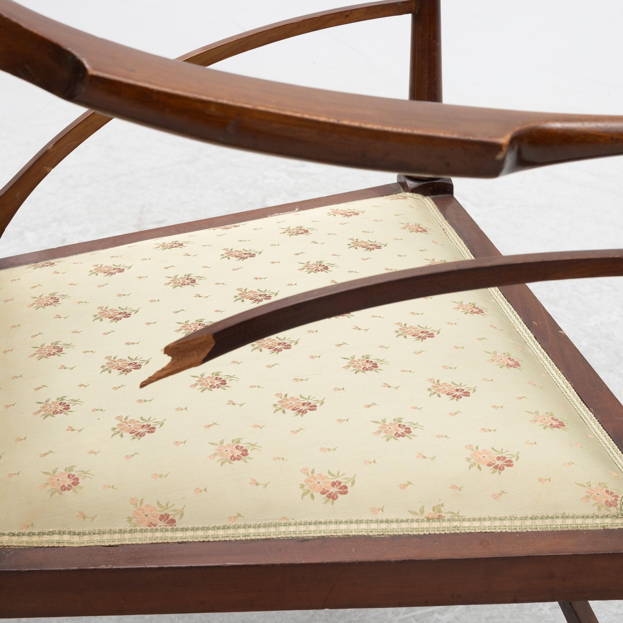 Soffa, 2 karmstolar, stol, jugend, omkring år 1900.