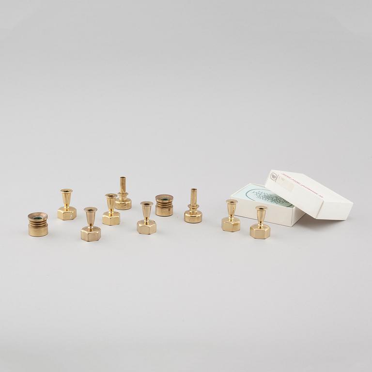 Ten small candlesticks, "L92", "L125" & "143", designed by Hans-Agne Jakobsson for AB Hans-Agne Jakobsson, 20th cenutry.