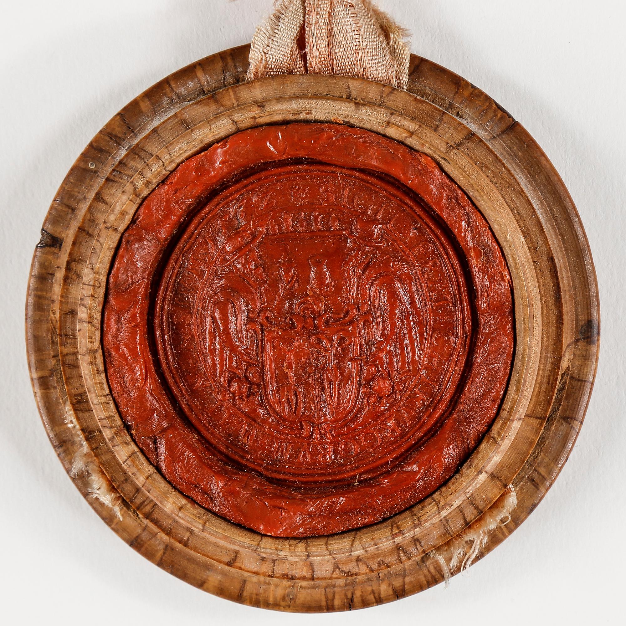 LÄKARBREV med SIGILL, daterat 1700, Wilda, Litauen.