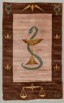 MATTA, flossa, signerad L G 1938. Ca 127x79 cm.