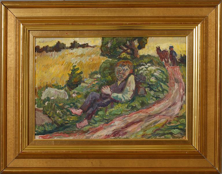 OLLE NORDBERG, olja på pannå, signerad och daterad -46.