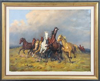 JANOS VISKI, olja på duk, sign.