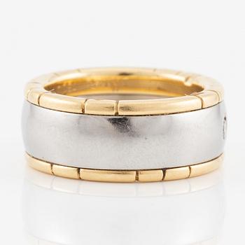 Ring 18K guld och stål med runda briljantslipade diamanter, Darsy.