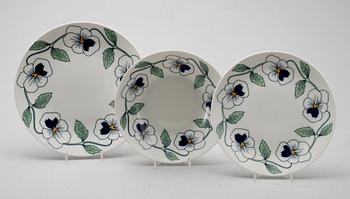 MATSERVIS, 44 del, porslin, "Sylvia", Sylvia Leuchovius, Rörstrand.