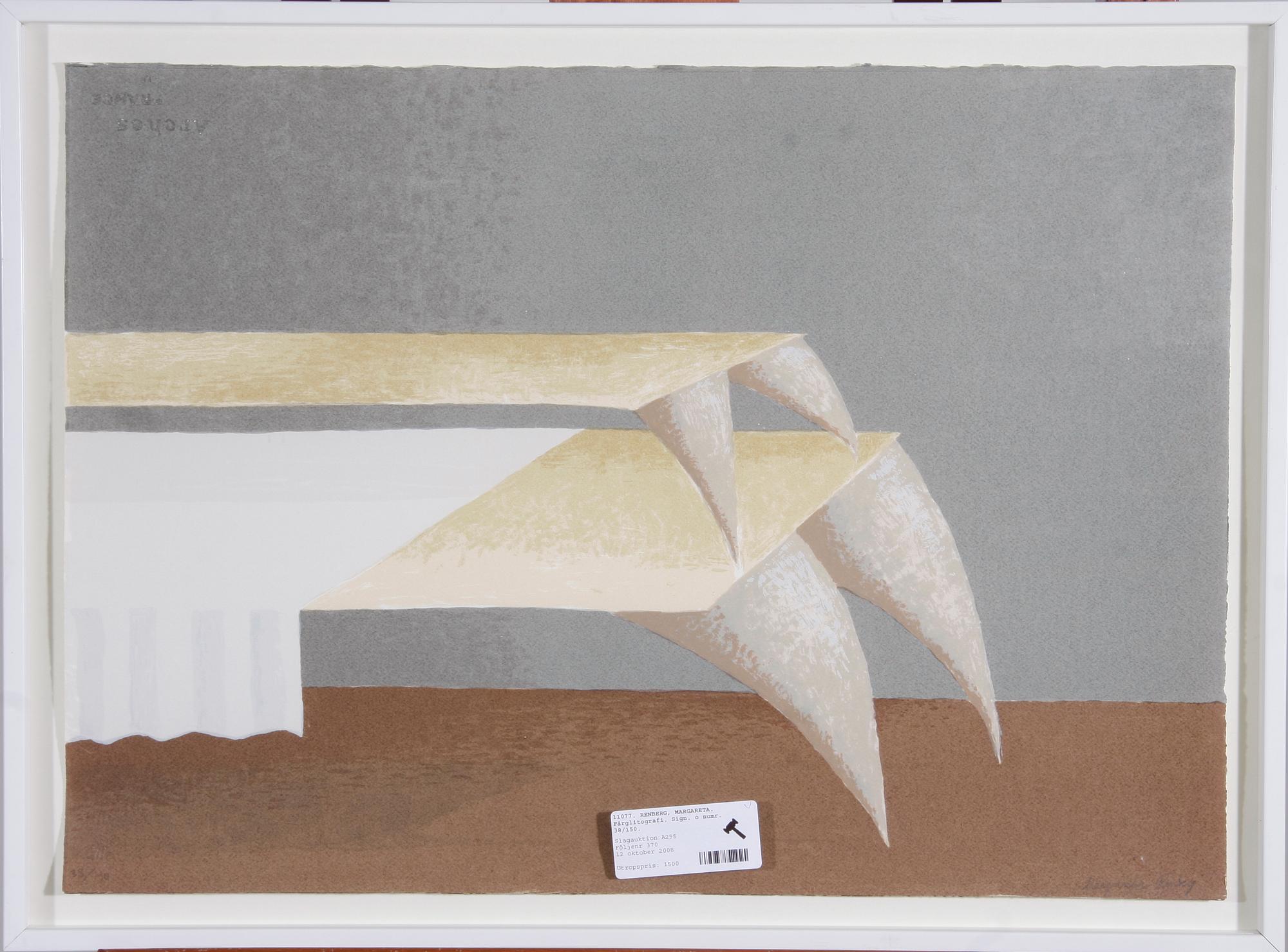 RENBERG, MARGARETA. Färglitografi. Sign. o numr. 38/150.