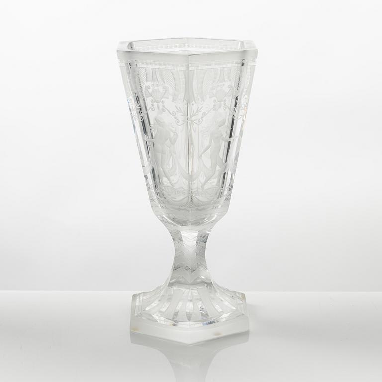 Simon Gate, pokal, glas, "Sex Gracer", modell 154, Orrefors.