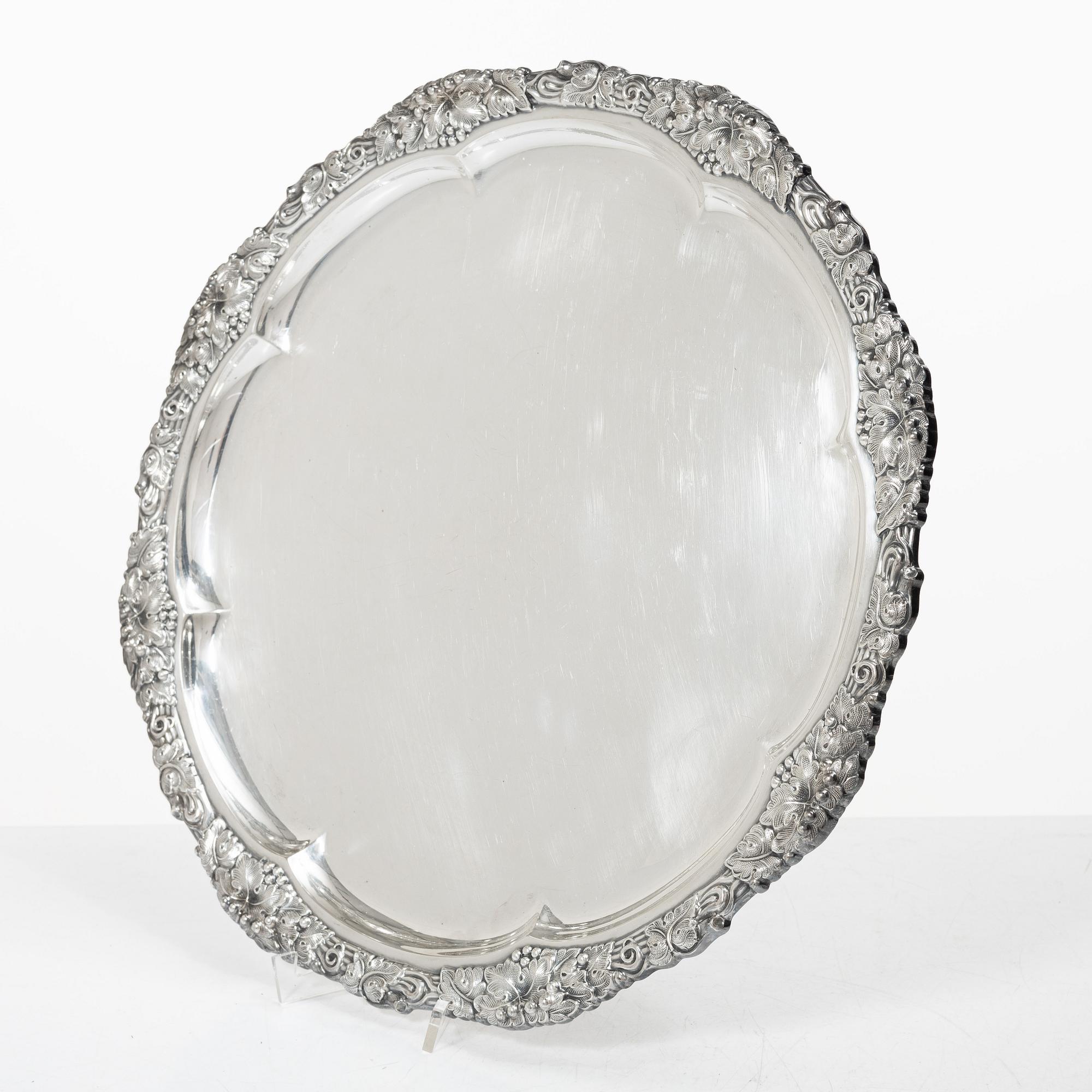 C.G. Hallberg, Tray, silver, Stockholm 1953.