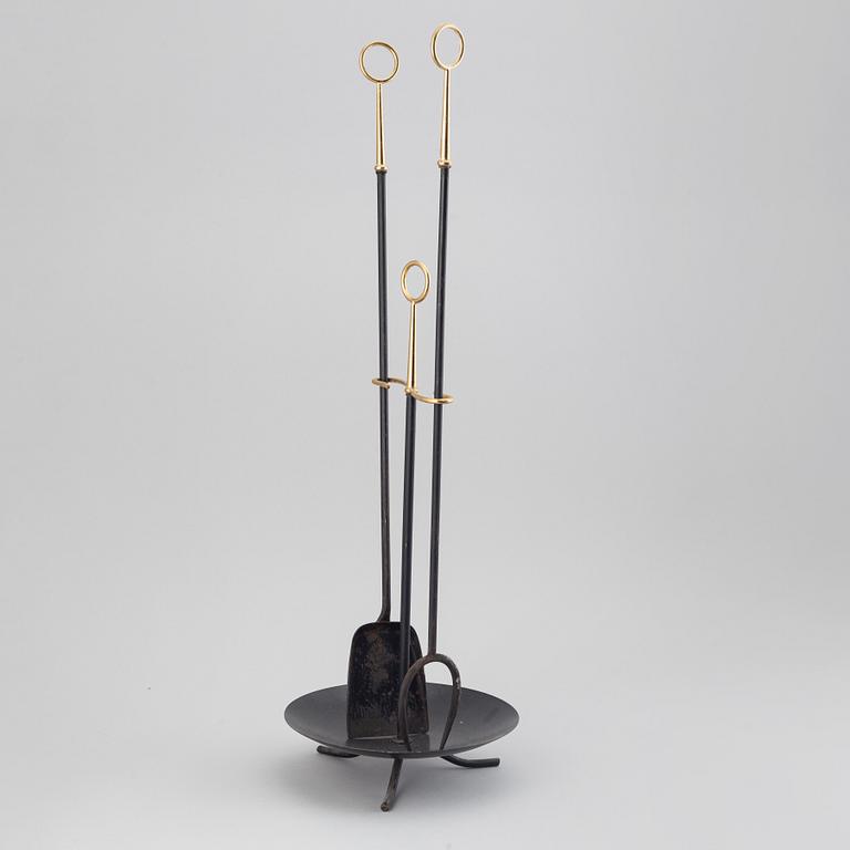 Gunnar Ander, a fireplace stand of three parts, Ystad Metall.